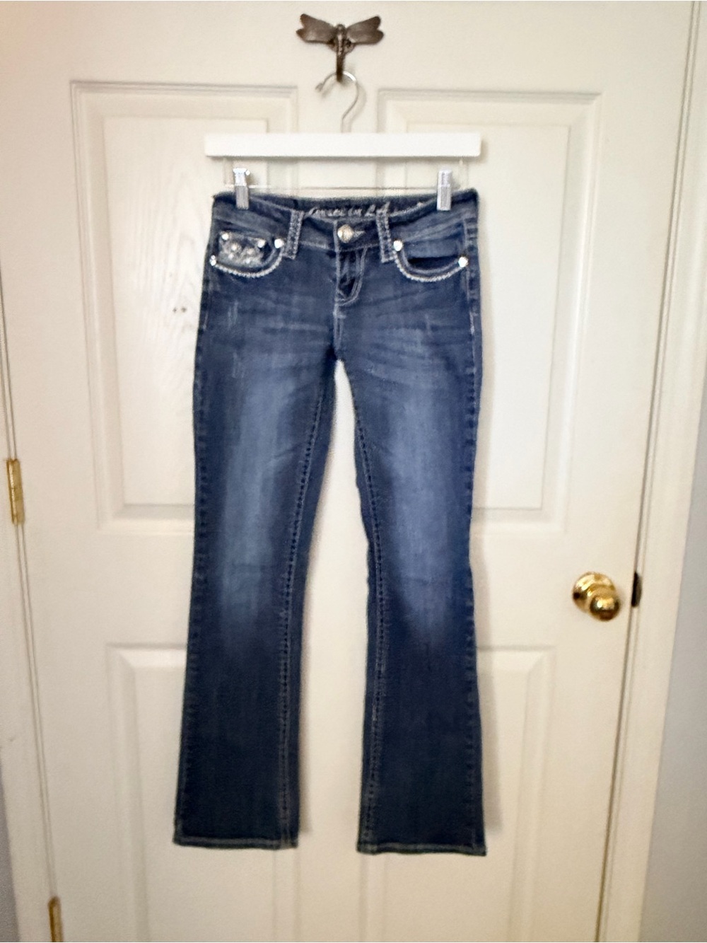 1220 Grace in LA Bootcut Jeans 25 (25x30) Low rise Bling back pockets